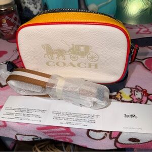 Coach White and Yellow Crossbody Bag